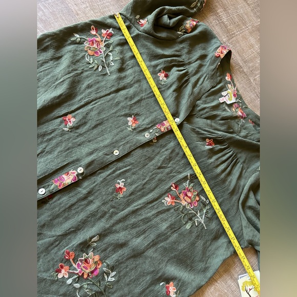 Anthropologie Fig & Flower Tunic Top women’s sz 3X Embroidered Gauzy Boho NEW - Picture 8 of 13